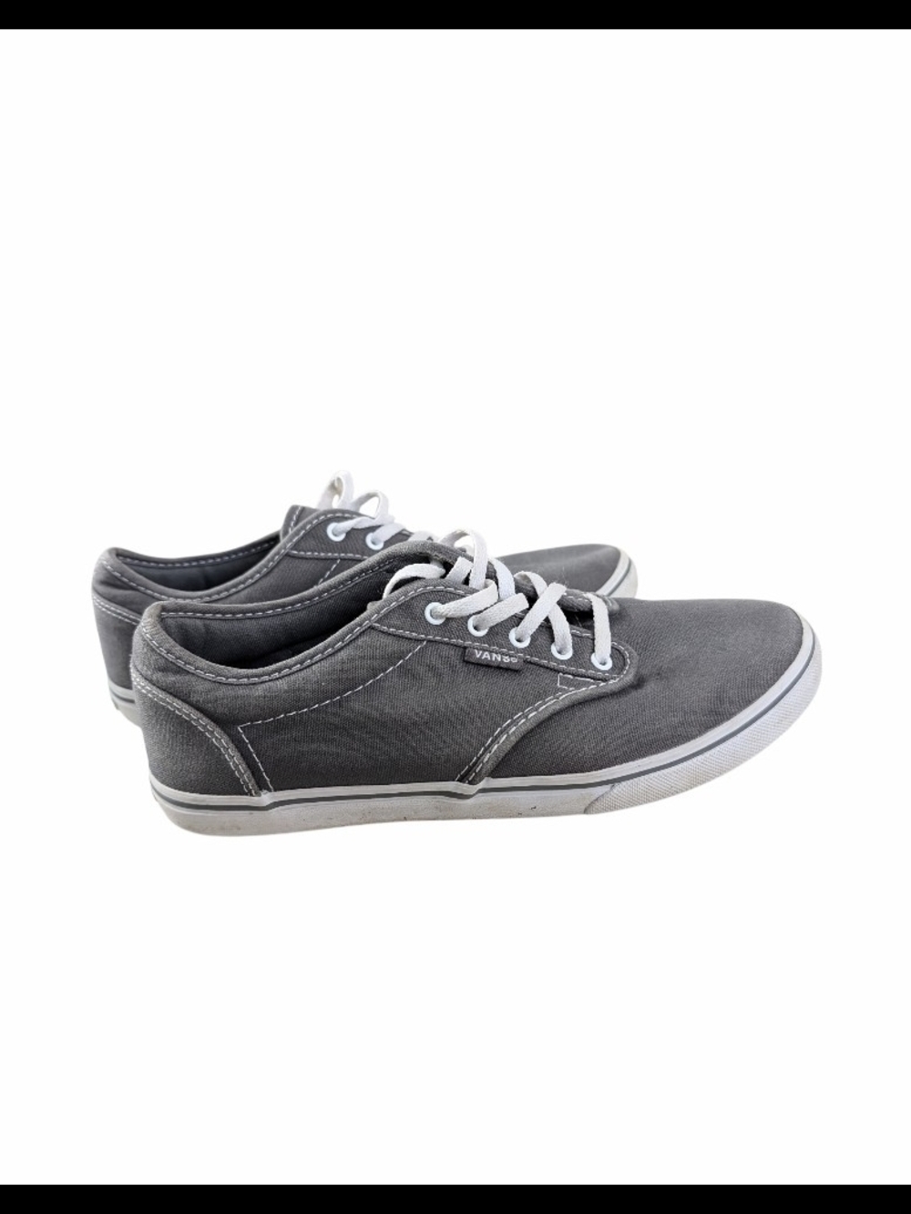 Vans Women's Grey Canvas Low Top Sneakers - Size 7